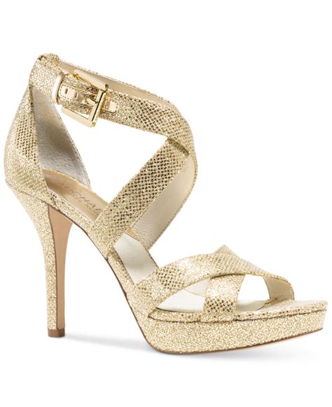 michael kors heels gold sparkel|michael kors gold flip flops.